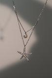 Platinum Plated Sea Star Pearl Necklace