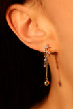 14K Real Gold Plated 3 in 1 Diamonds Star Earrings