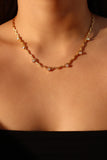 18K Real Gold Plated Diamond Wave Necklace