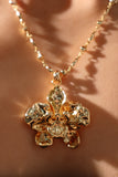 18K Real Gold Plated Orchid Necklace