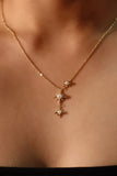 14K Real Gold Plated Pearl Polar Star Necklace