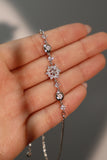 Platinum Plated Diamond Snowflake Bracelet
