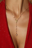18K Real Gold Plated Cross Lariat Long Necklace