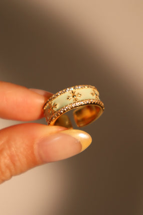 20K Real Gold Plated Cross Crown Ring