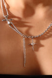 Diamond Bow Star Chain Necklace