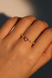 18K Gold Vermeil Pink Gem Heart Ring