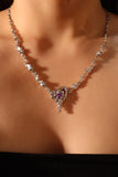 Platinum Plated Purple Gem Heart Necklace