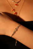 14K Real Gold Plated Diamond Shell Maple Leaves Bracelet