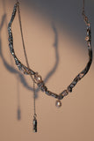 Diamond Pearls Necklace