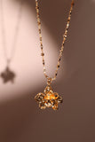 18K Real Gold Plated Orchid Necklace