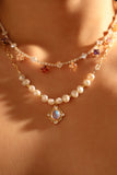14K Real Gold Plated Freshwater Pearl Magic Mirror Necklace