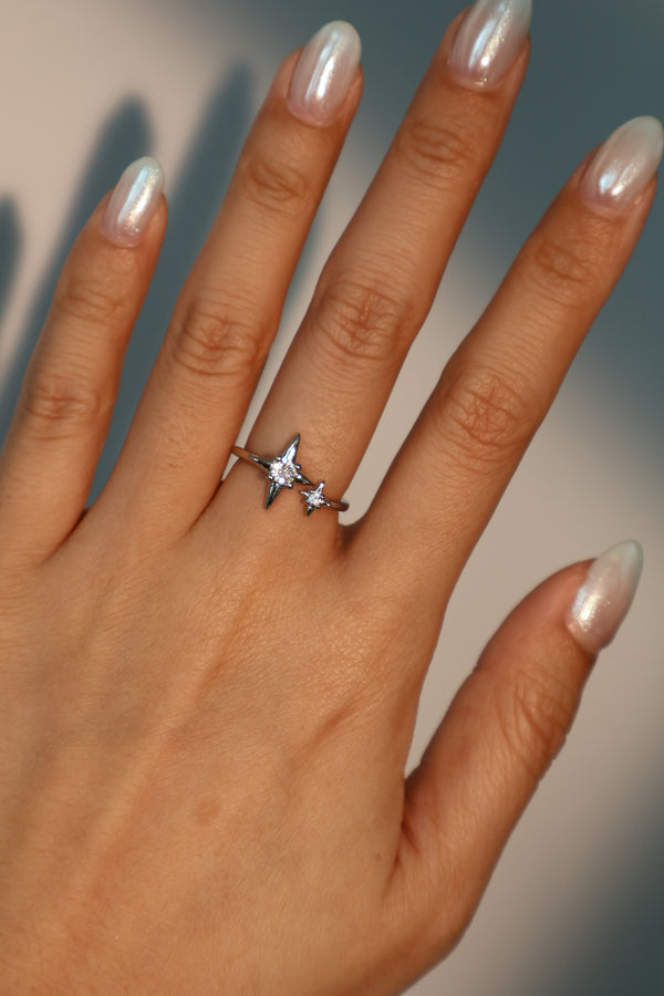2-in-1 Diamant-Stern-Ring