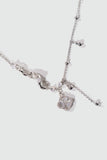 Platinum Plated Lucky Leaf Shell Pearls Spiral Necklace