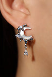 Platinum Plated Natural Shell Moon Earrings