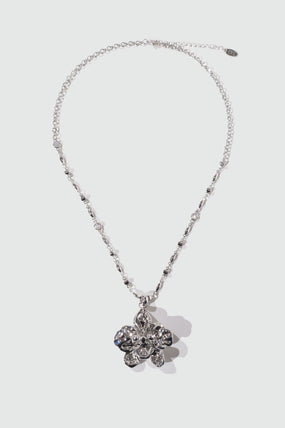 Platinum Plated Orchid Necklace