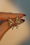 14K Real Gold Plated Natural Shell Butterfly Star Earrings