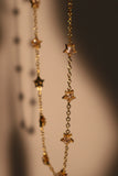 18K Real Gold Plated Multi Diamond Star Necklace