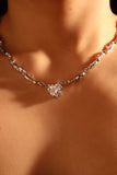 Diamond Heart Wave Necklace