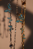 18K Real Gold Plated Blue Butterfly Fluttering Necklace