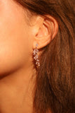 14K Rose Gold Plated Diamond Leaf Earrings