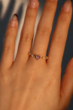 18K Gold Vermeil Pink Gem Heart Ring