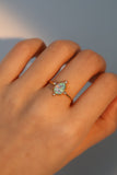 18K Gold Stainless Steel Blue Opal Water Droplets Ring