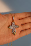 Mix Metal Cross Necklace