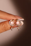 14K Real Gold Plated  Moonstone Moon Star Dangle Earrings