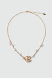 18K Real Gold Plated Butterfly Pink Flower Necklace