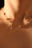 18K Real Gold Plated Multi Diamond Star Necklace