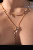 18K Real Gold Plated Blue Gem Butterfly Necklace