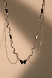 Black Gem Butterfly Necklace