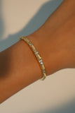 14K Real Gold Plated White Opal Diamonds Bracelet