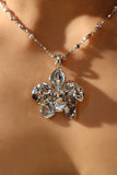 Platinum Plated Orchid Necklace