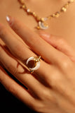 18K Real Gold Plated Aurora Moon Ring