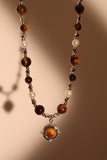 Tigerite Brown Pearl Star Necklace