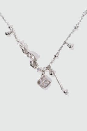 Platinum Plated Lucky Leaf Shell Pearls Spiral Necklace