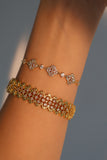 14K Real Gold Plated Diamond Lucky Leaf Bracelet