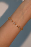 18K Real Gold Plated Multi Diamond Cross Bracelet