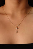 14K Real Gold Plated Pearl Polar Star Necklace