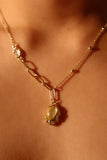 14K Real Gold Plated Opal Droplet Necklace