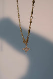 18K Real Gold Plated Diamond Cross Lariat Necklace