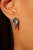 Blue Gem Saturn Star Earrings