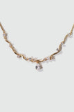 18K Real Gold Plated Diamond Spiral Drop Necklace