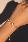 14K Real Gold Plated 3 In 1 White Opal Bracelet