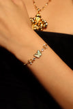 14K Real Gold Plated Enamel Butterfly Bracelet