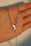 Platinum Plated Natural Shell Butterfly Necklace