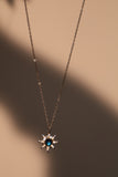 925 Sterling Silver Blue Gem Pole Star Necklace