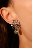 Multiple Emerald Flowers Earrings