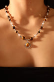 Tigerite Brown Pearl Star Necklace